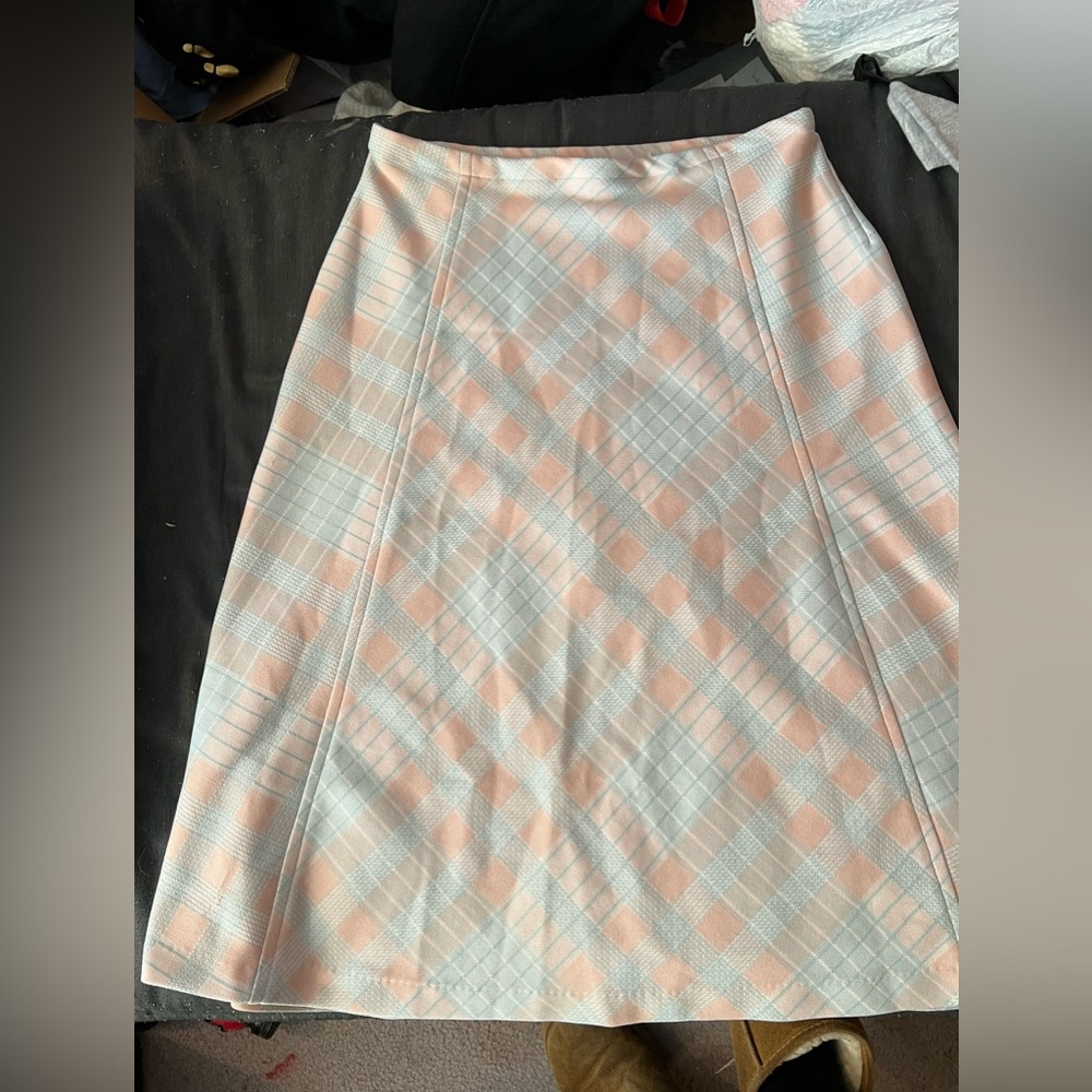 Lucky top plaid midi skirt (new)